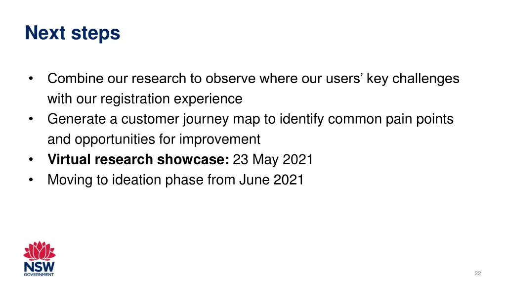next steps