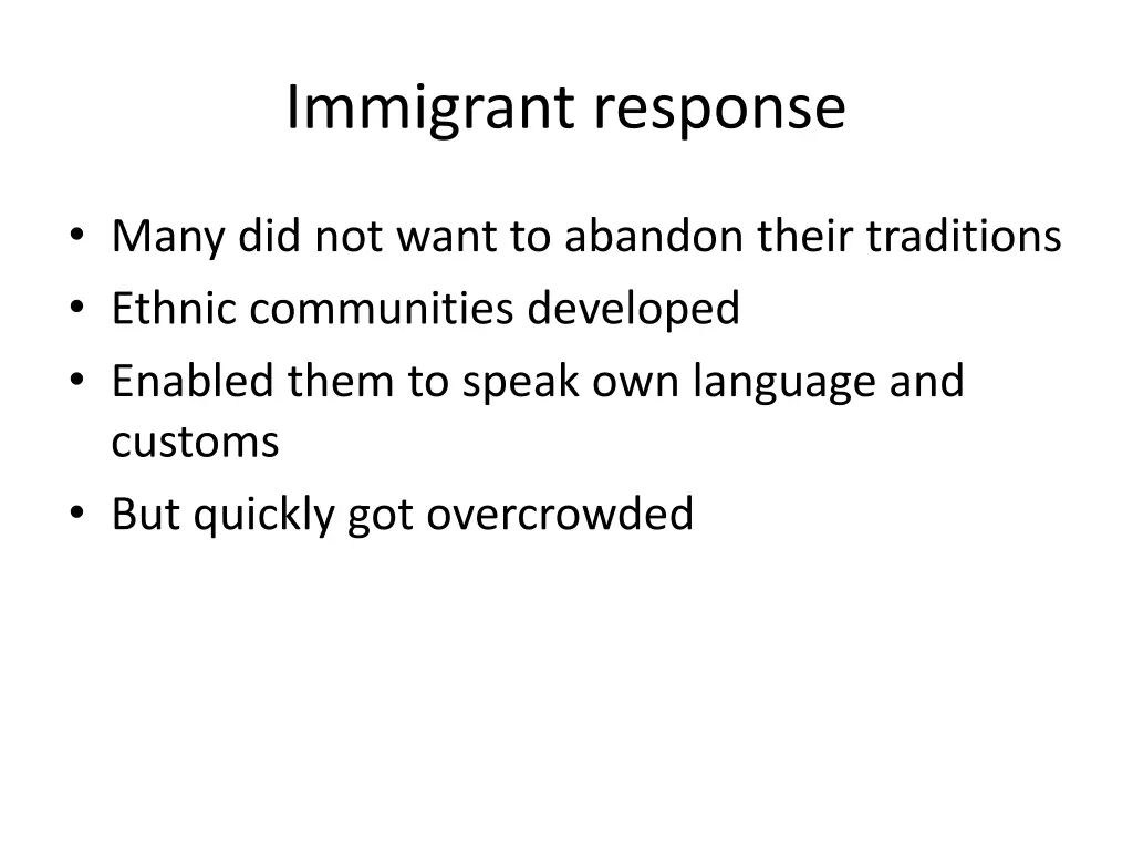 immigrant response