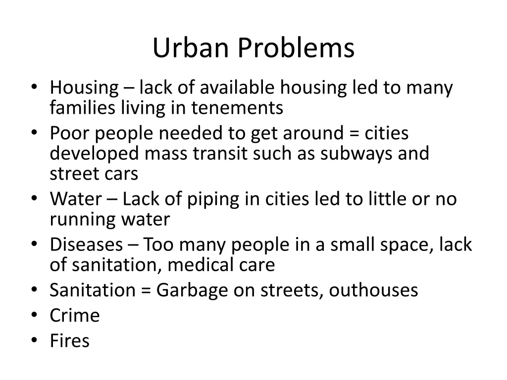 urban problems