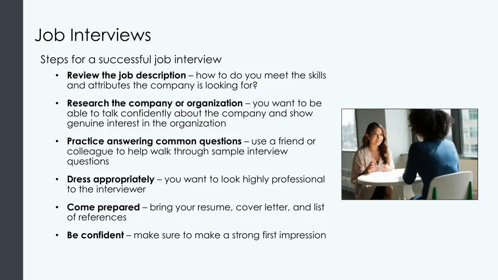 job interviews