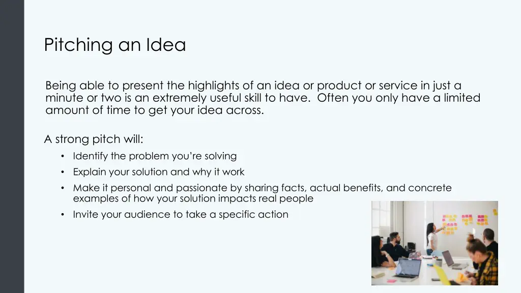 pitching an idea