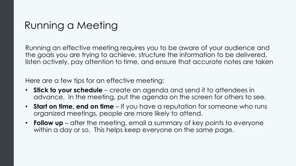 running a meeting