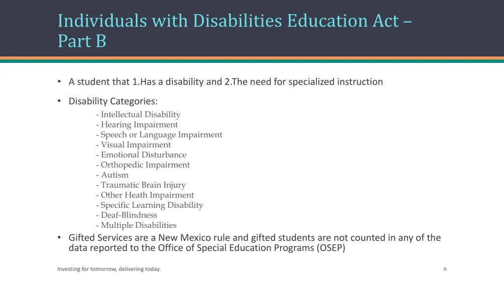 individuals with disabilities education act part b