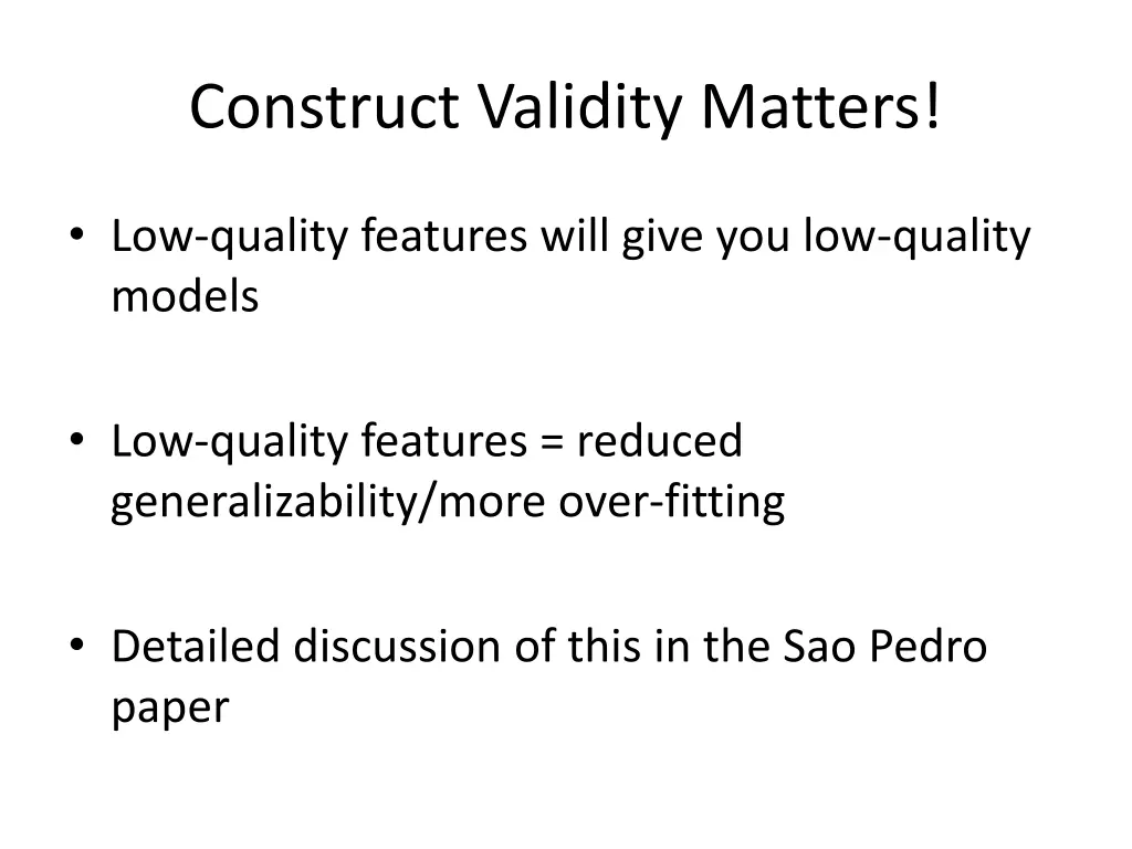 construct validity matters