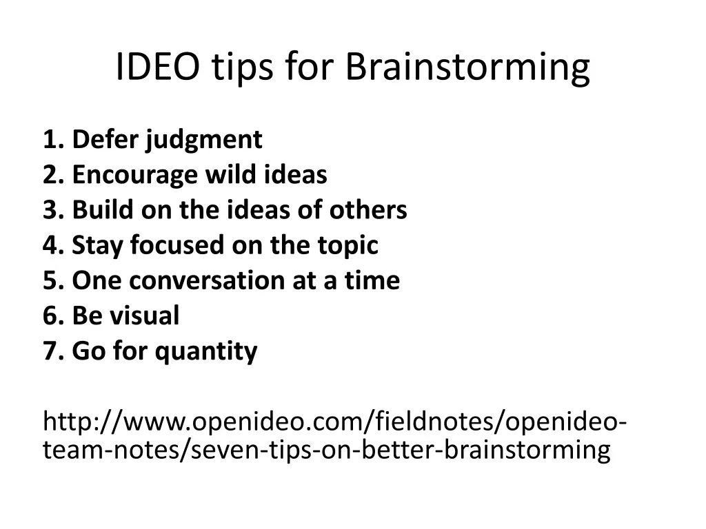 ideo tips for brainstorming