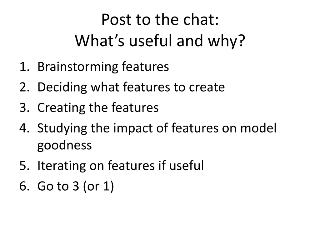 post to the chat what s useful and why