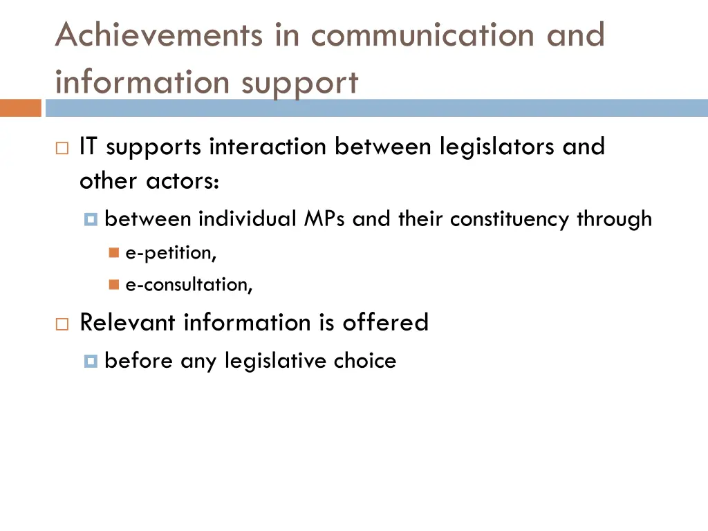 achievements in communication and information