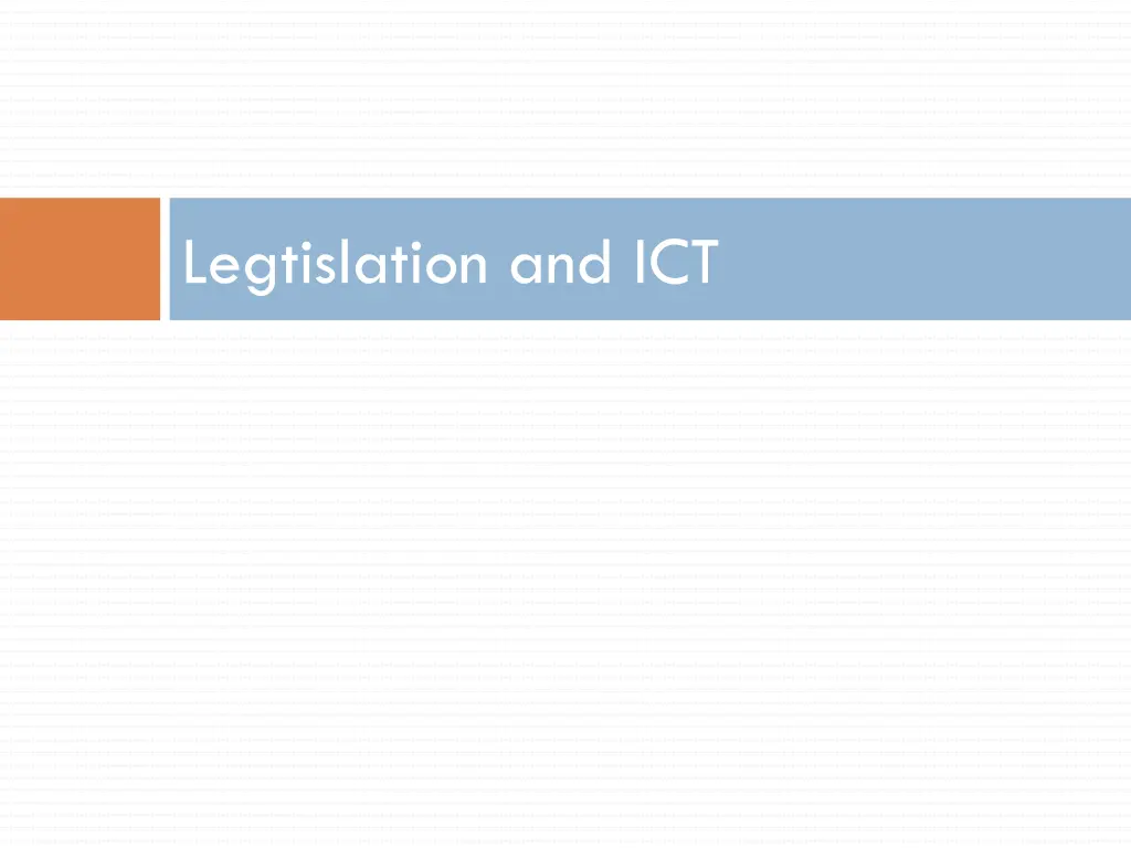 legtislation and ict