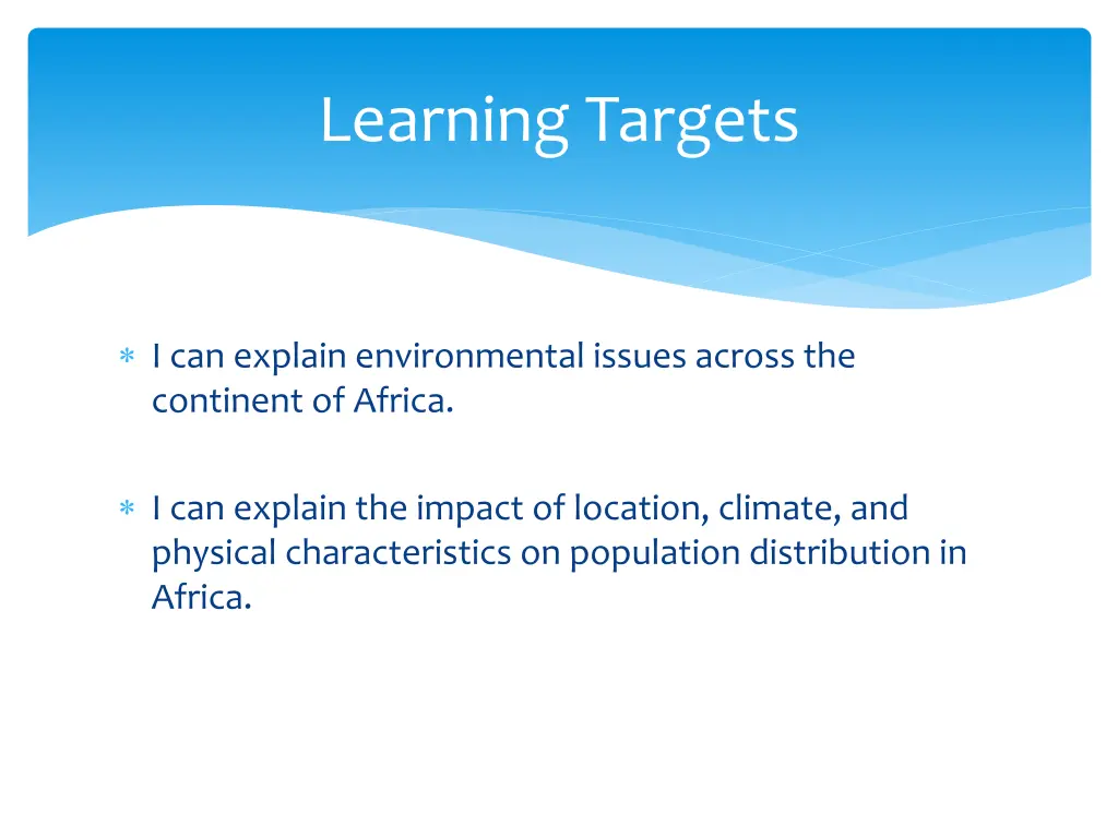 learning targets