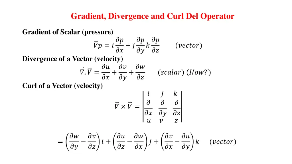 gradient divergence and curl del operator