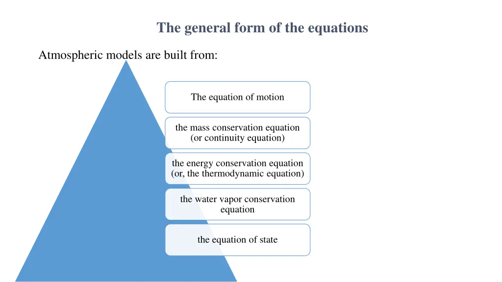 the general form of the equations