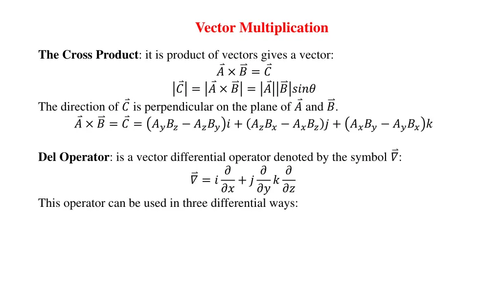vector multiplication 1