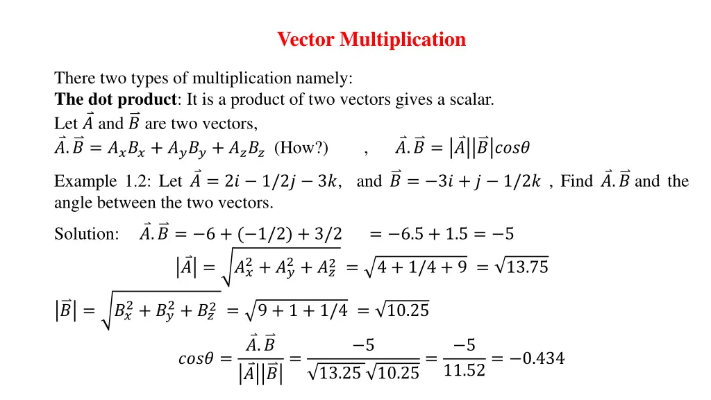 vector multiplication
