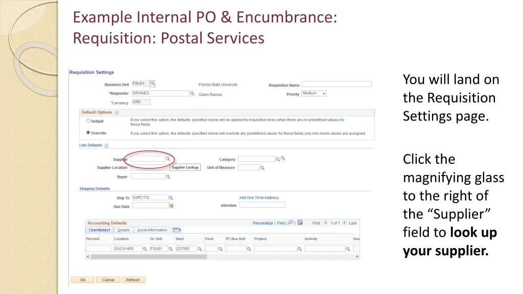 example internal po encumbrance requisition 1