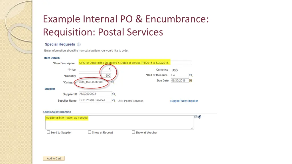 example internal po encumbrance requisition 10