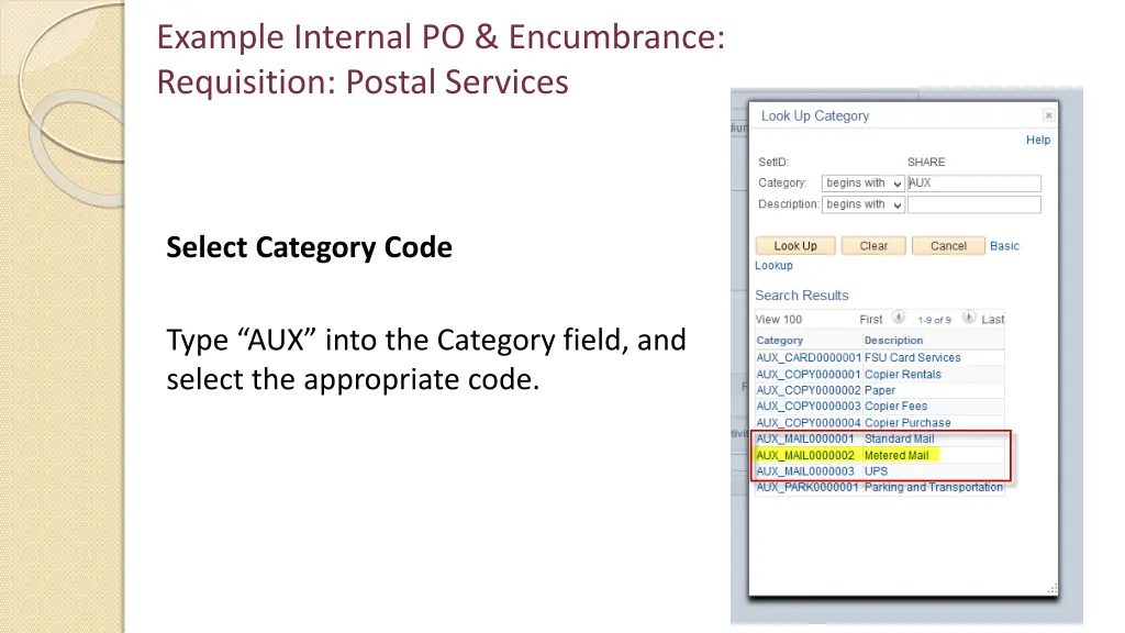 example internal po encumbrance requisition 6