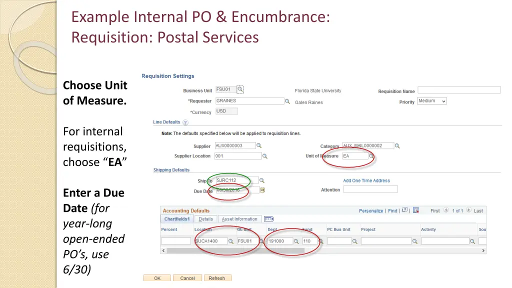 example internal po encumbrance requisition 7