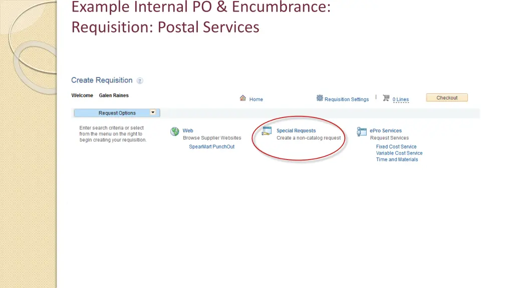 example internal po encumbrance requisition 8