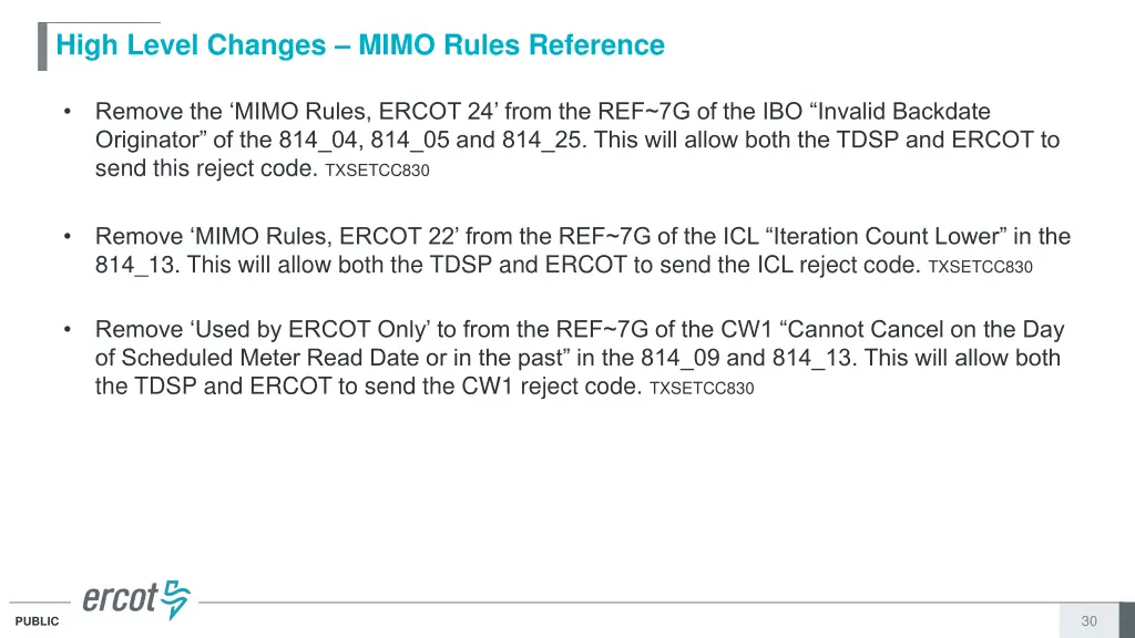 high level changes mimo rules reference 1
