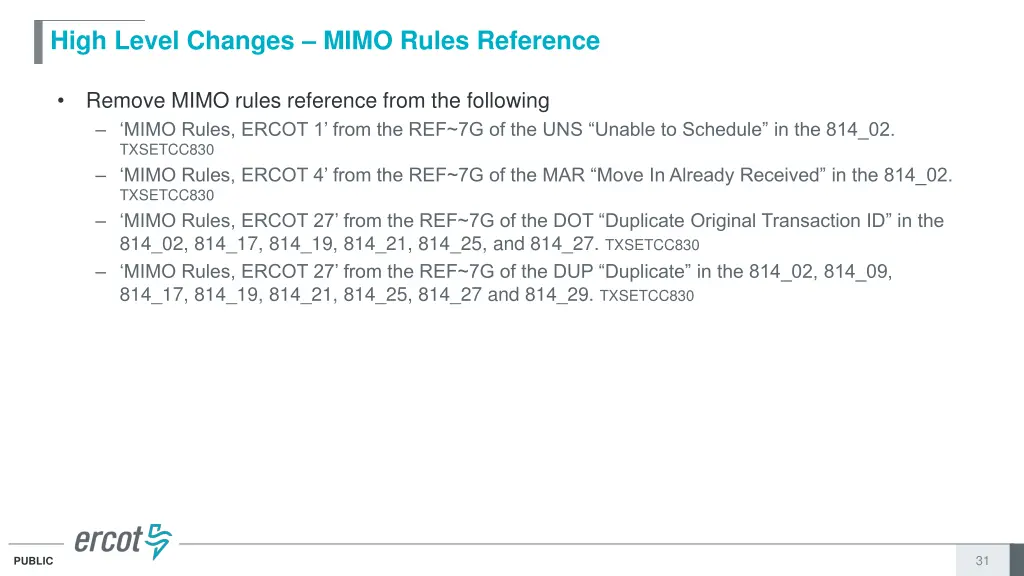 high level changes mimo rules reference 2