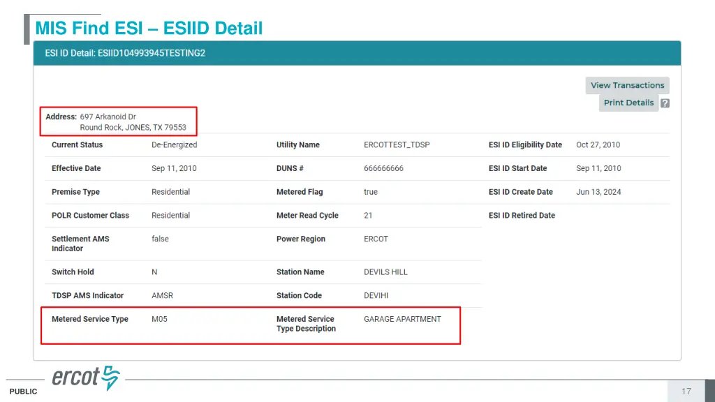 mis find esi esiid detail