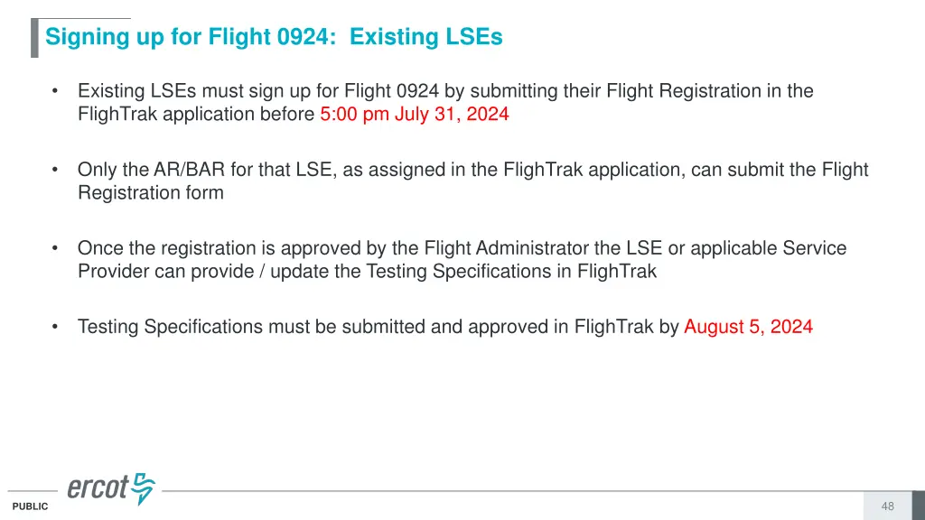 signing up for flight 0924 existing lses 1
