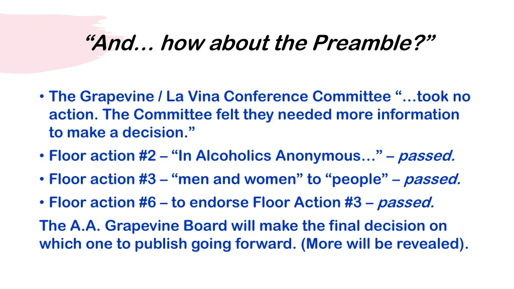 and how about the preamble