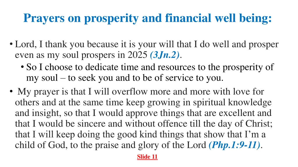 prayers on prosperity and financial well being