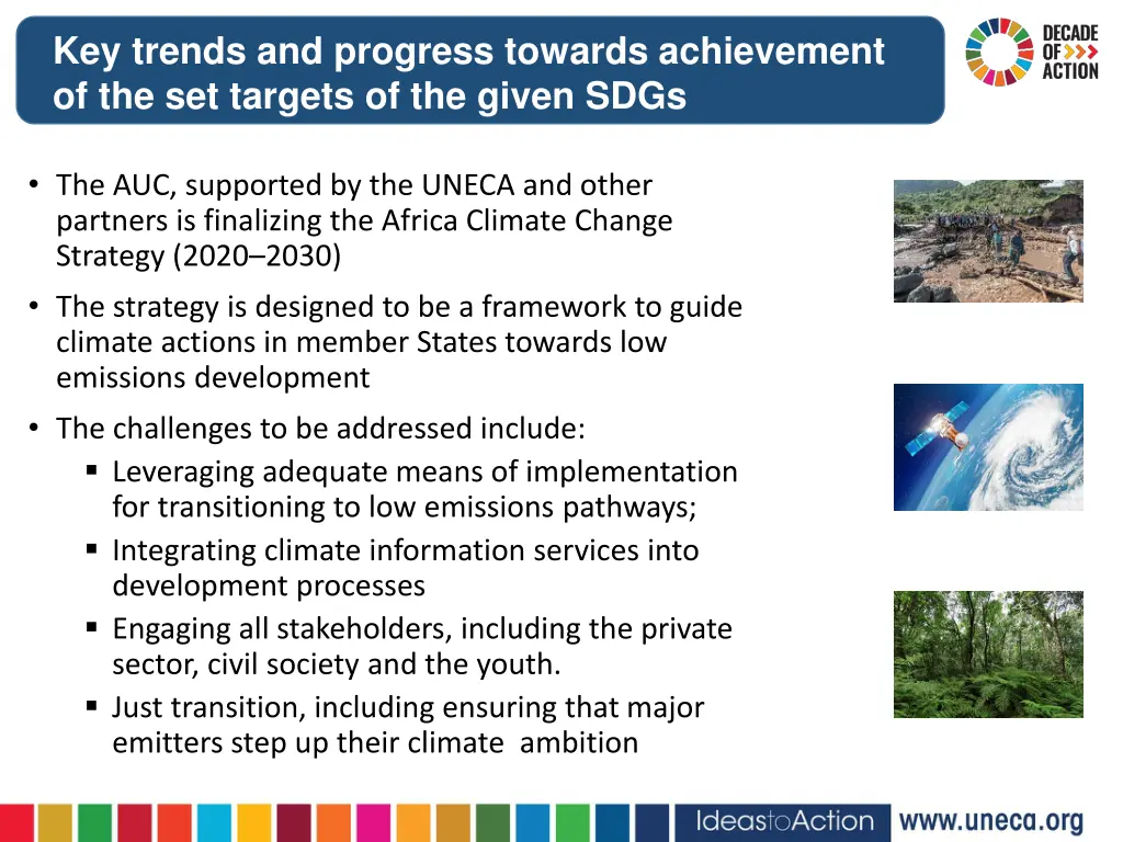 key trends and progress towards achievement 1
