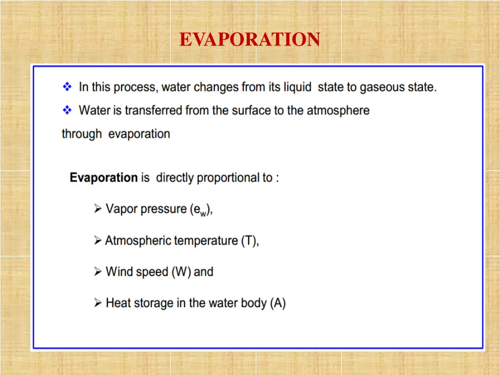 evaporation