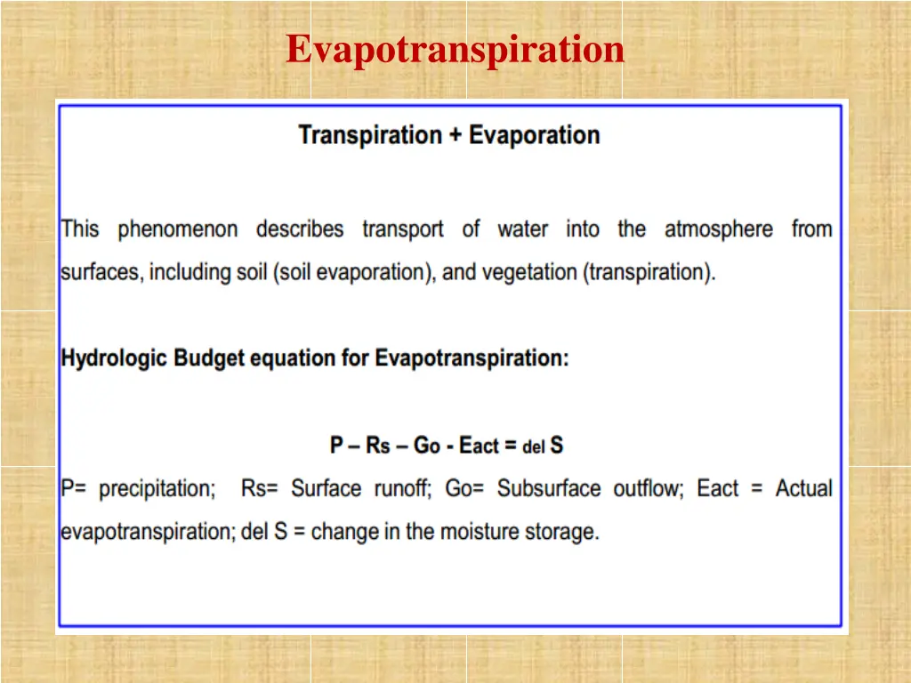 evapotranspiration