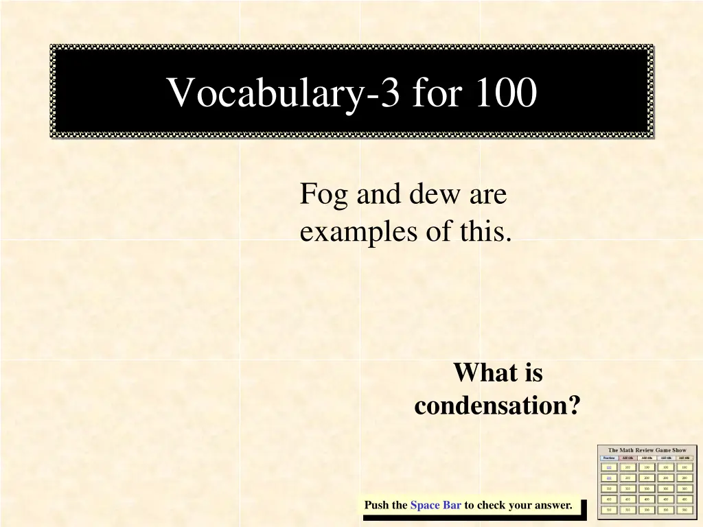 vocabulary 3 for 100
