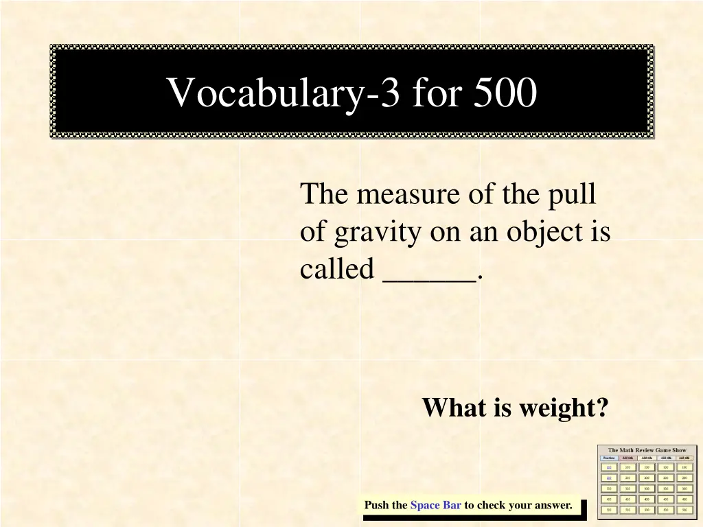vocabulary 3 for 500
