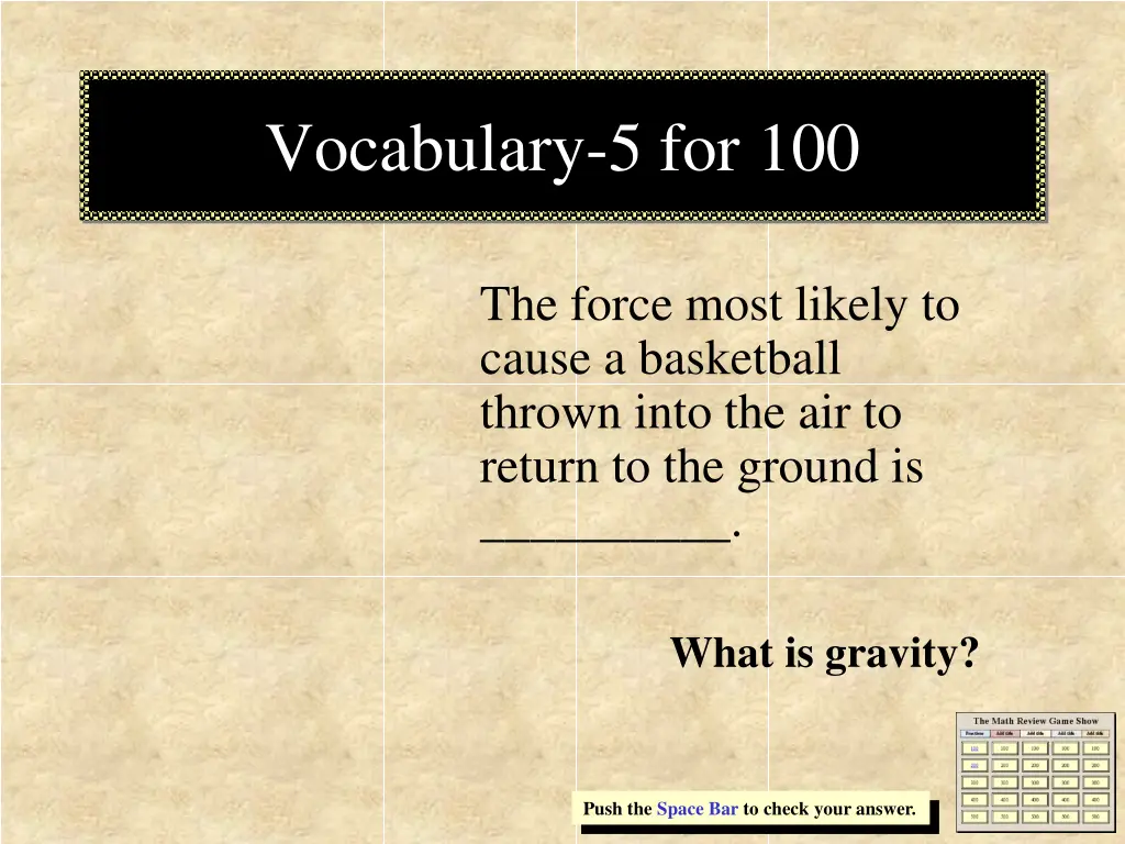 vocabulary 5 for 100
