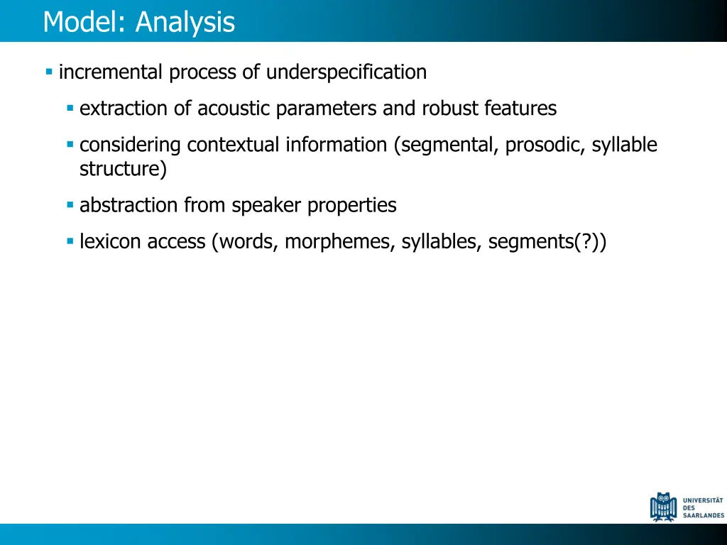 model analysis