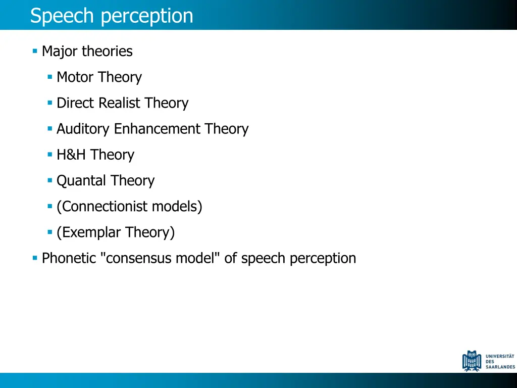 speech perception 1