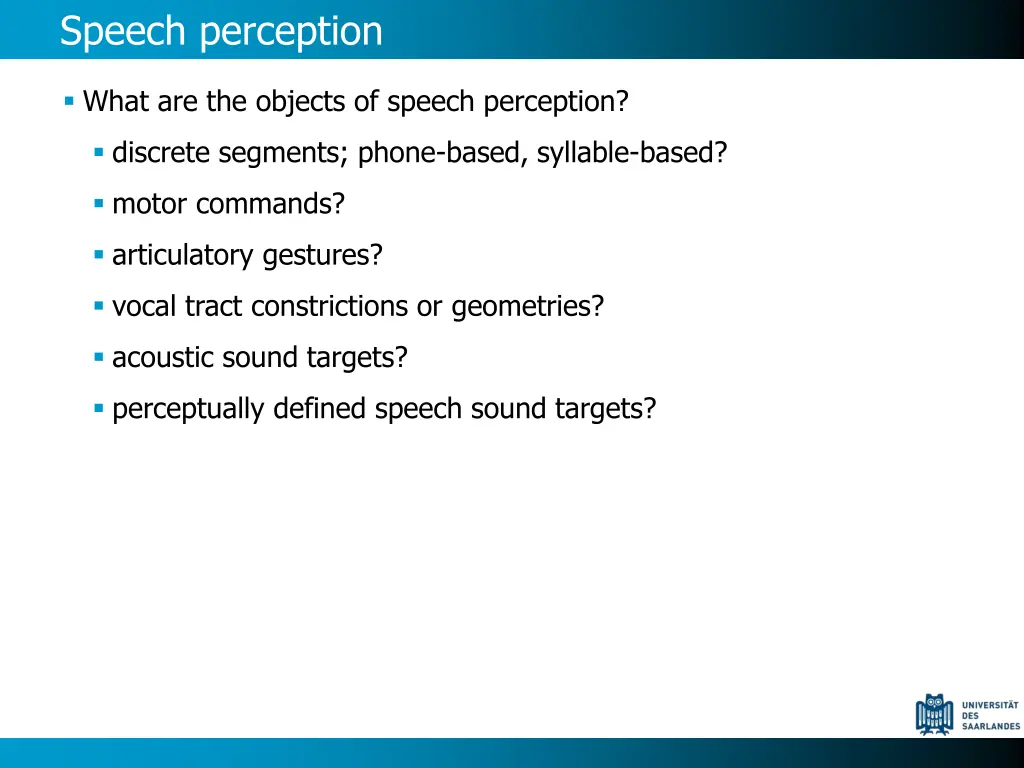 speech perception