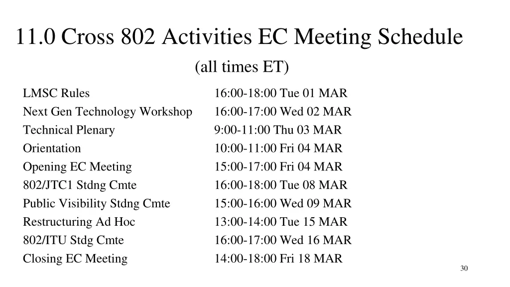 11 0 cross 802 activities ec meeting schedule
