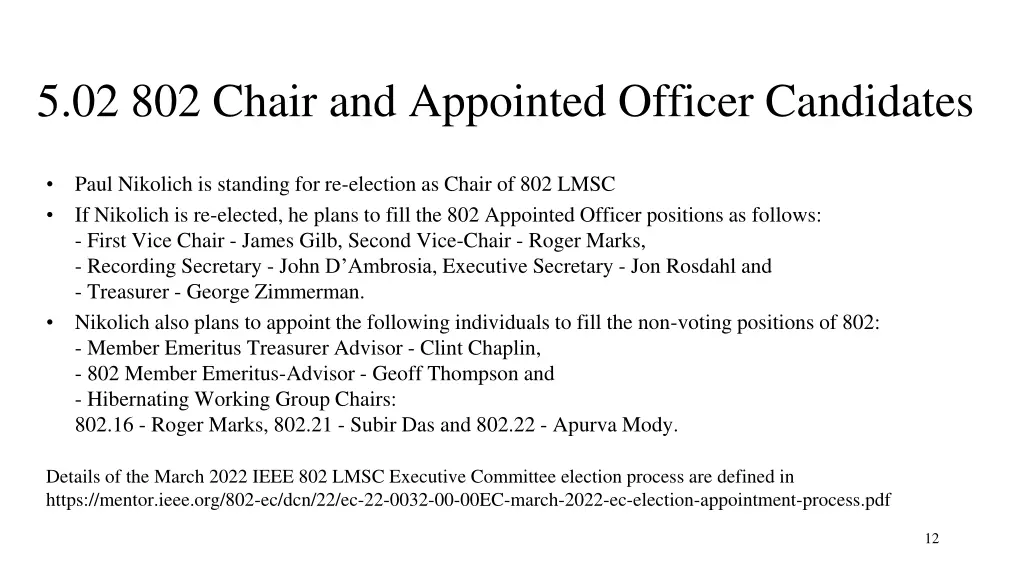 5 02 802 chair and appointed officer candidates