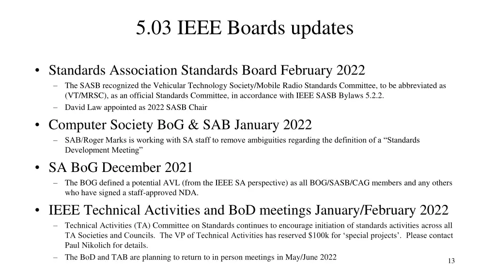 5 03 ieee boards updates