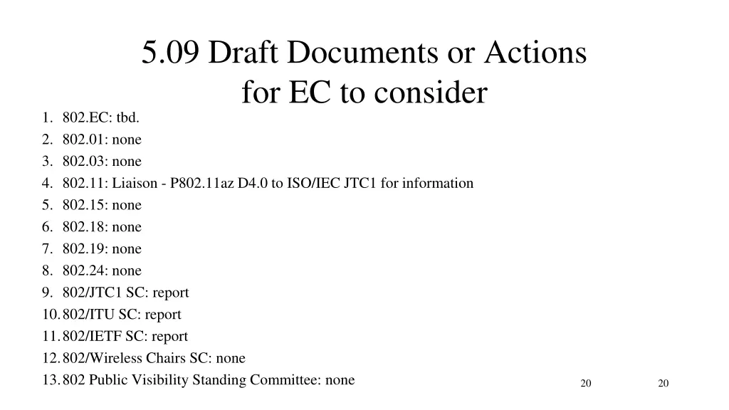 5 09 draft documents or actions for ec to consider