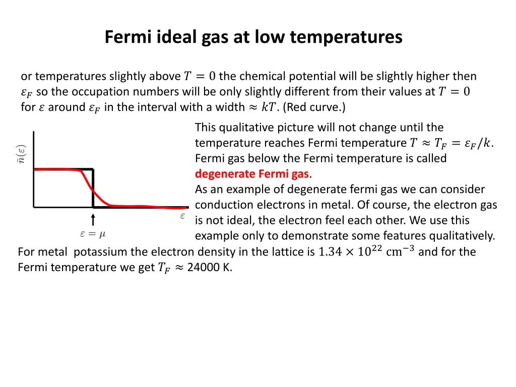 fermi ideal gas at low temperatures 1