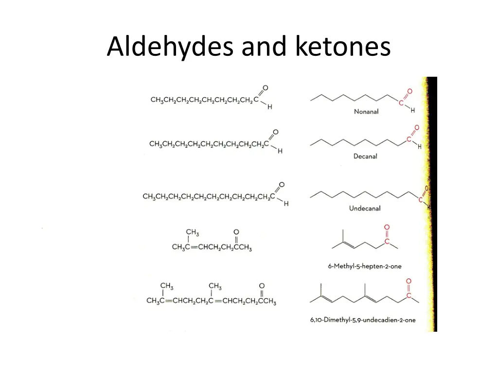 aldehydes and ketones