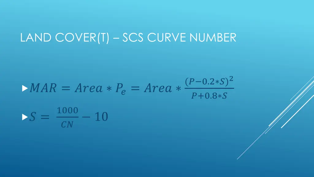 land cover t scs curve number