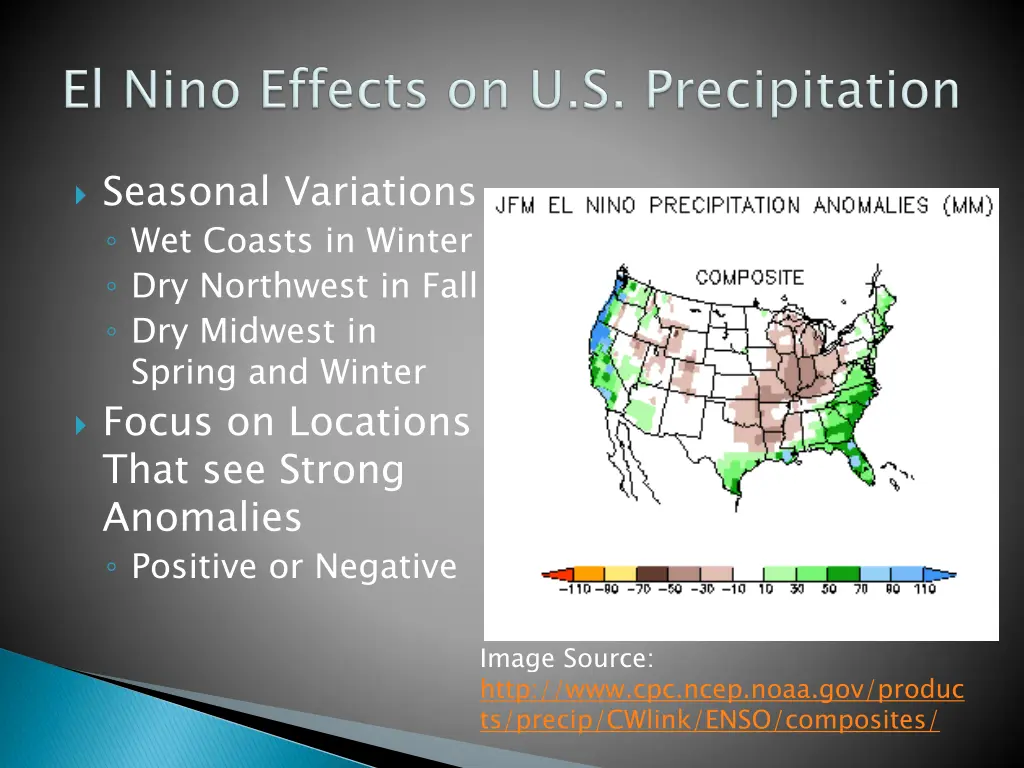 seasonal variations wet coasts in winter