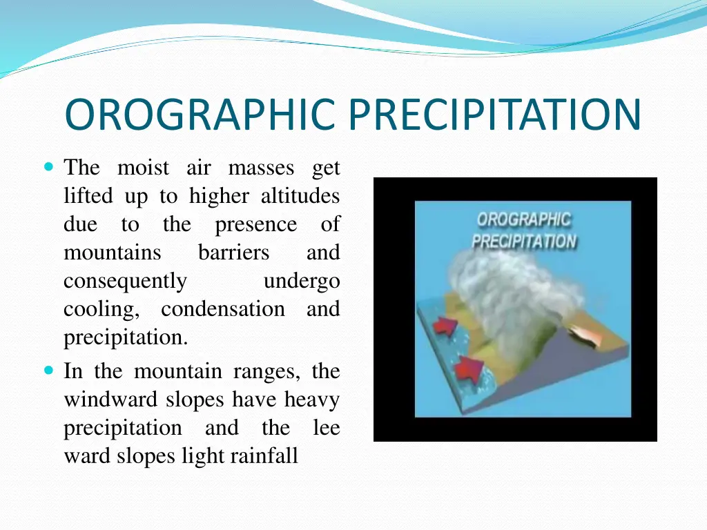 orographic precipitation the moist air masses