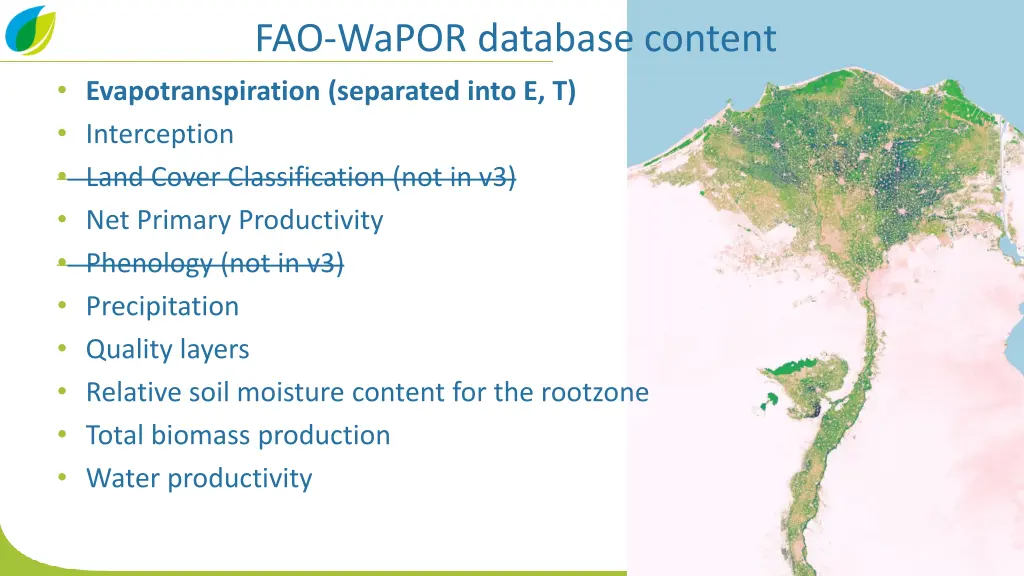 fao wapor database content evapotranspiration