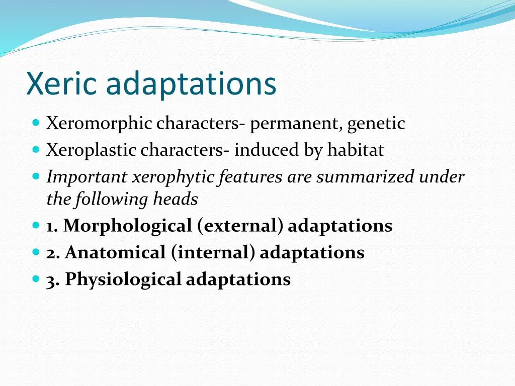 xeric adaptations