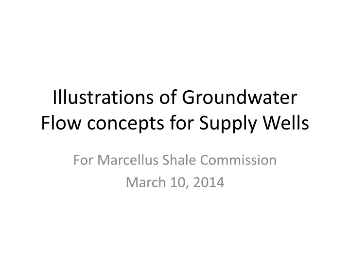 illustrations of groundwater flow concepts