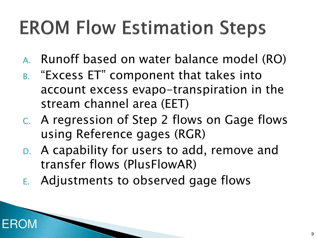 a runoff based on water balance model ro b excess